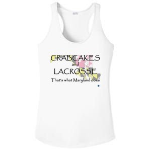 Crabcakes And Lacrosse ThatS What Maryland Does Ladies PosiCharge Competitor Racerback Tank