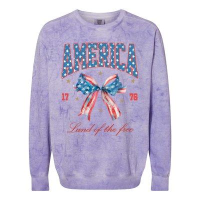 Coquette America Land Of The Free 1776 Colorblast Crewneck Sweatshirt