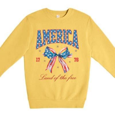 Coquette America Land Of The Free 1776 Premium Crewneck Sweatshirt