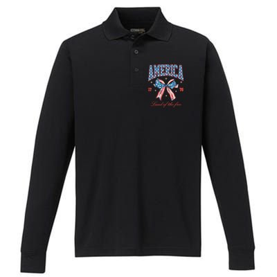 Coquette America Land Of The Free 1776 Performance Long Sleeve Polo