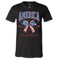 Coquette America Land Of The Free 1776 V-Neck T-Shirt