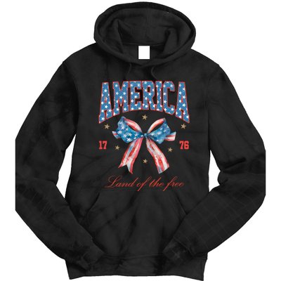 Coquette America Land Of The Free 1776 Tie Dye Hoodie