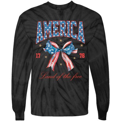 Coquette America Land Of The Free 1776 Tie-Dye Long Sleeve Shirt