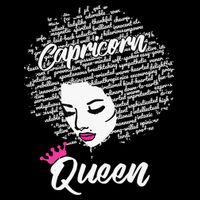 Capricorn  Afro Locs  Zodiac Signs Birthday Gift T-Shirt