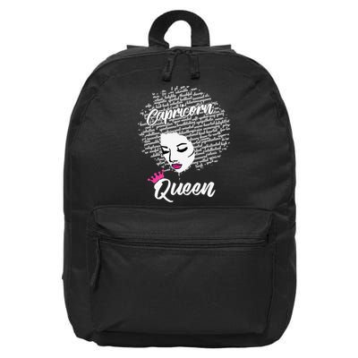 Capricorn  Afro Locs  Zodiac Signs Birthday Gift 16 in Basic Backpack