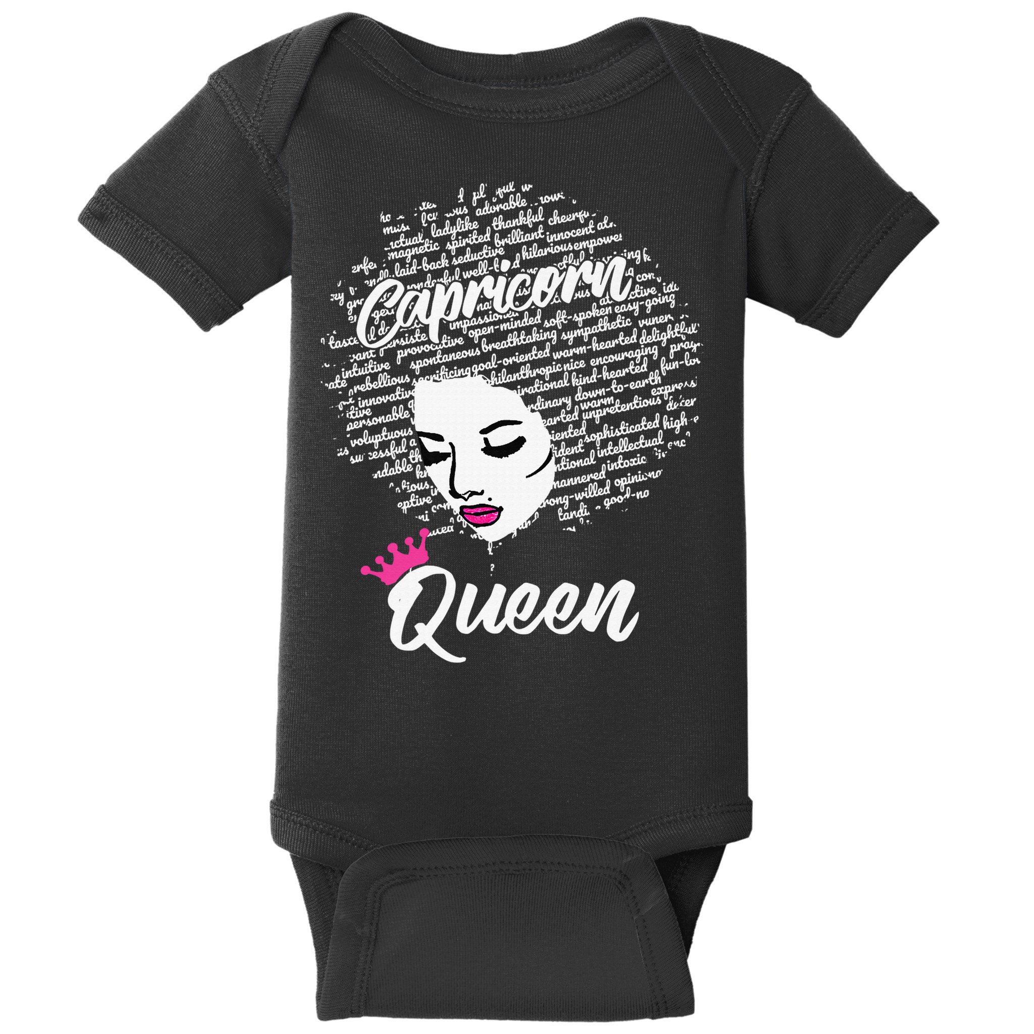 Capricorn  Afro Locs  Zodiac Signs Birthday Gift Baby Bodysuit