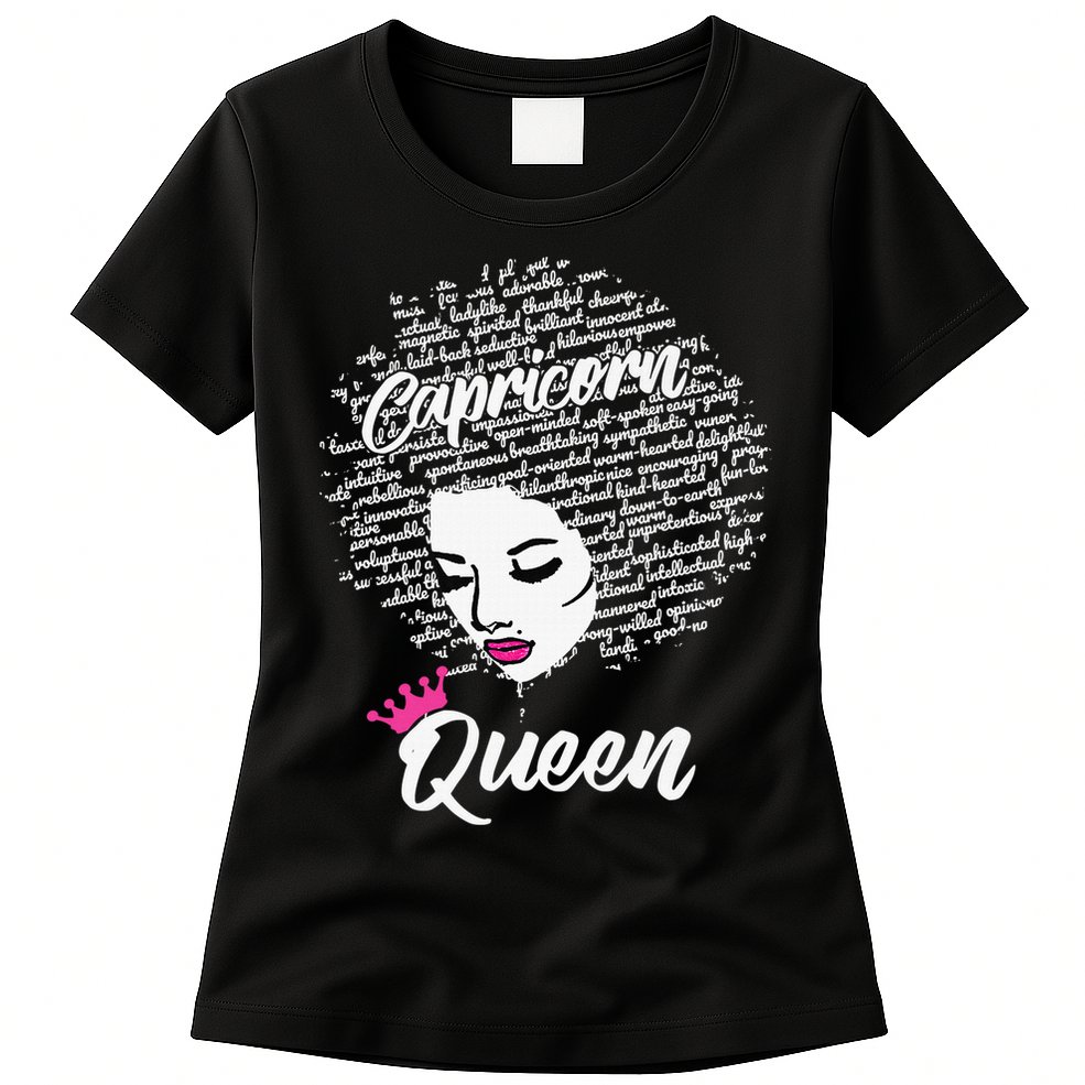 Capricorn  Afro Locs  Zodiac Signs Birthday Gift Womens T-Shirt