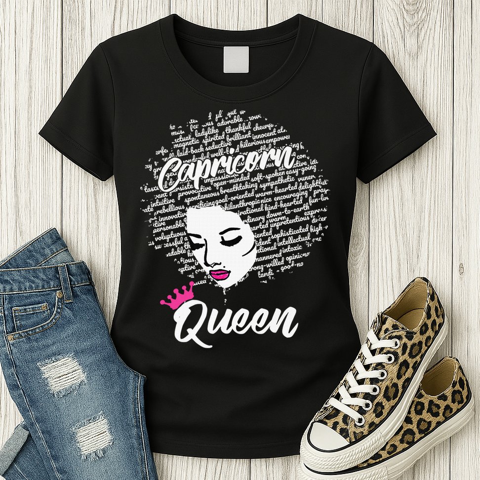 Capricorn  Afro Locs  Zodiac Signs Birthday Gift Womens T-Shirt
