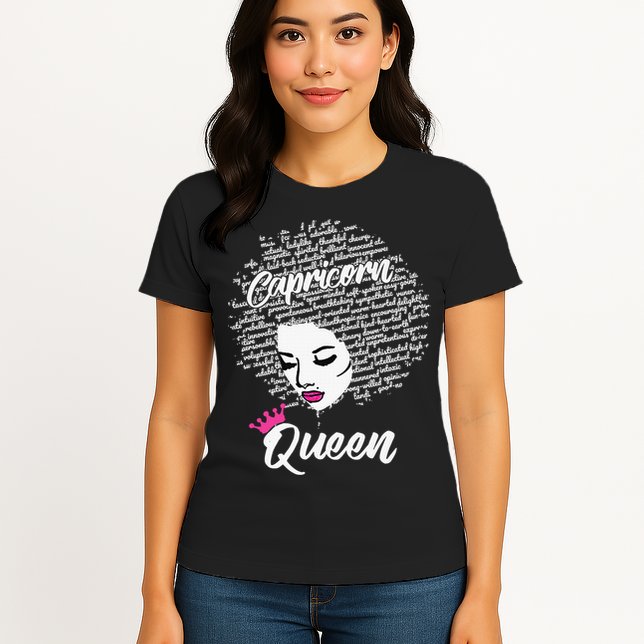 Capricorn  Afro Locs  Zodiac Signs Birthday Gift Womens T-Shirt