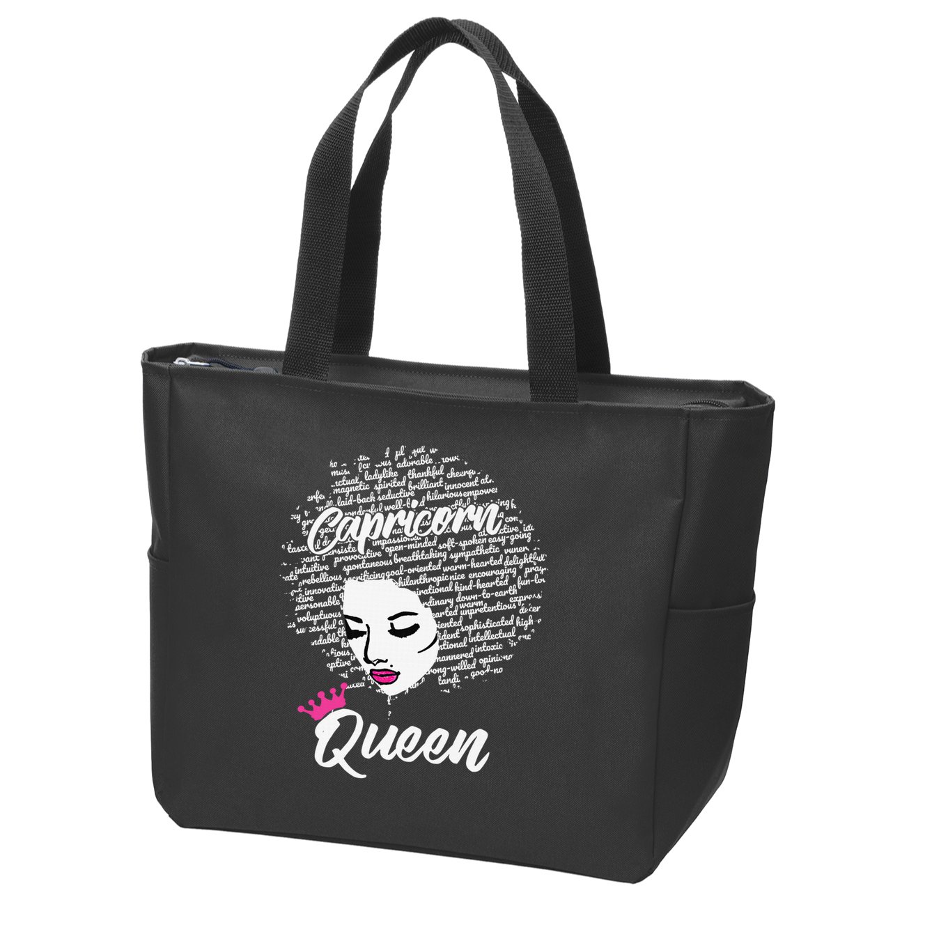 Capricorn  Afro Locs  Zodiac Signs Birthday Gift Zip Tote Bag