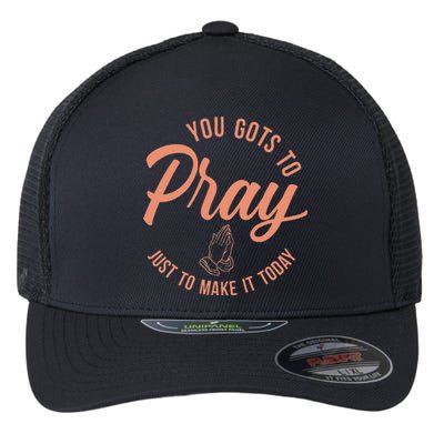 Concrete And Luxury Gots To Pray Crimson Bliss Flexfit Unipanel Trucker Cap