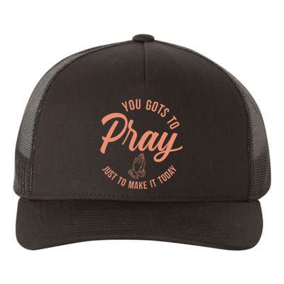 Concrete And Luxury Gots To Pray Crimson Bliss Yupoong Adult 5-Panel Trucker Hat