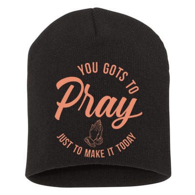 Concrete And Luxury Gots To Pray Crimson Bliss Short Acrylic Beanie