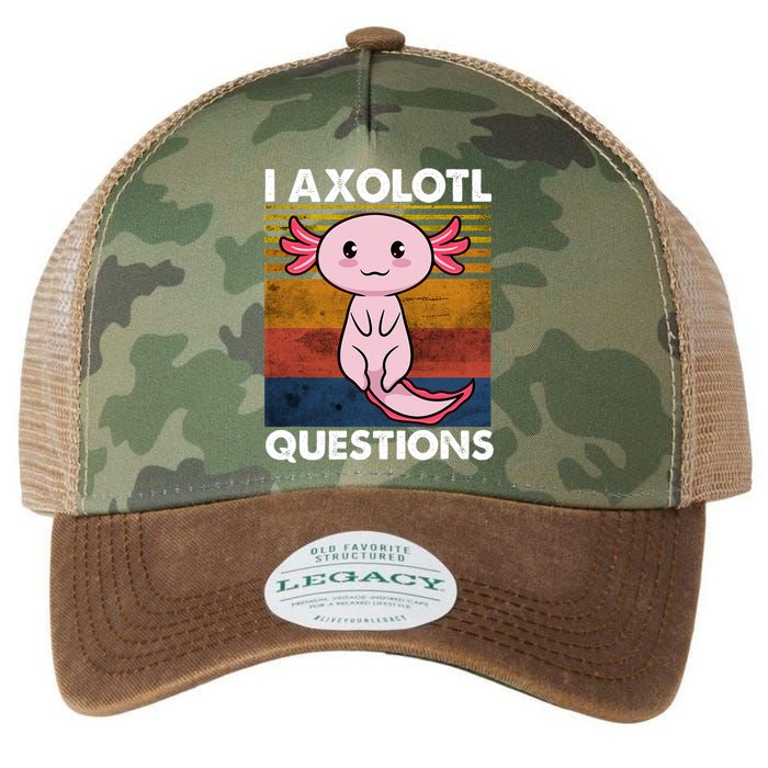 Cute Axolotl Lover Funny I Axolotl Questions Legacy Tie Dye Trucker Hat