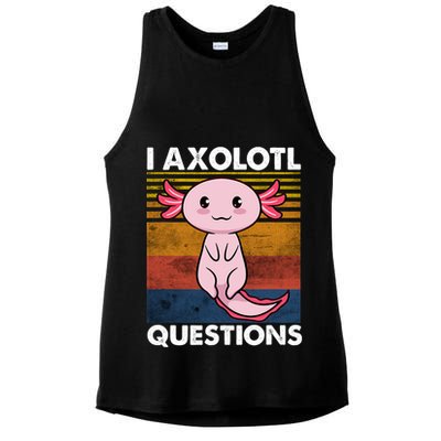 Cute Axolotl Lover Funny I Axolotl Questions Ladies PosiCharge Tri-Blend Wicking Tank