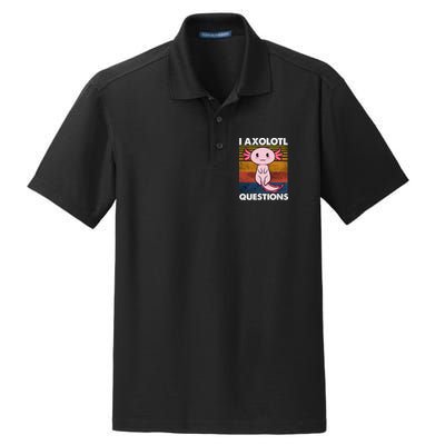 Cute Axolotl Lover Funny I Axolotl Questions Dry Zone Grid Polo