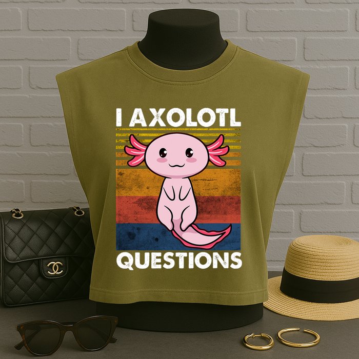 Cute Axolotl Lover Funny I Axolotl Questions Garment-Dyed Women's Muscle Tee