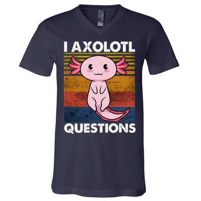 Cute Axolotl Lover Funny I Axolotl Questions V-Neck T-Shirt