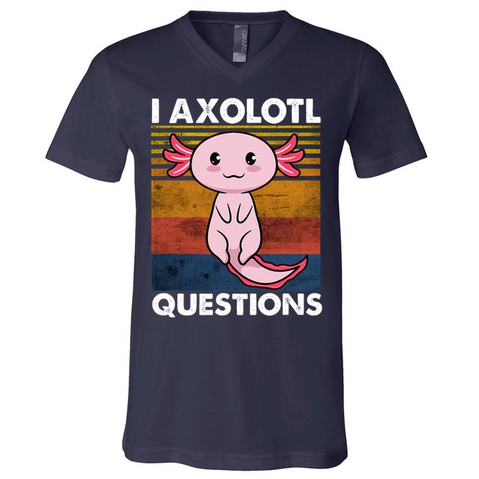 Cute Axolotl Lover Funny I Axolotl Questions V-Neck T-Shirt