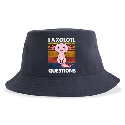 Cute Axolotl Lover Funny I Axolotl Questions Sustainable Bucket Hat