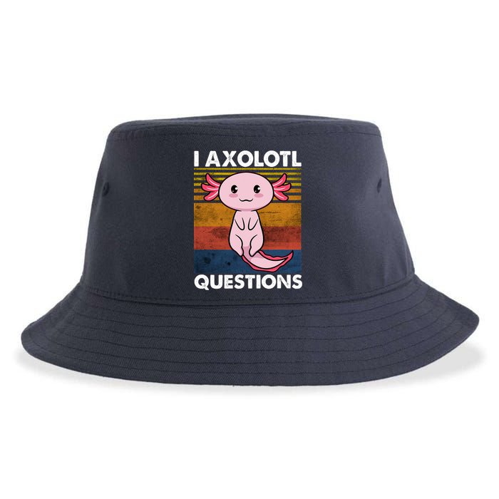Cute Axolotl Lover Funny I Axolotl Questions Sustainable Bucket Hat