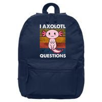 Cute Axolotl Lover Funny I Axolotl Questions 16 in Basic Backpack