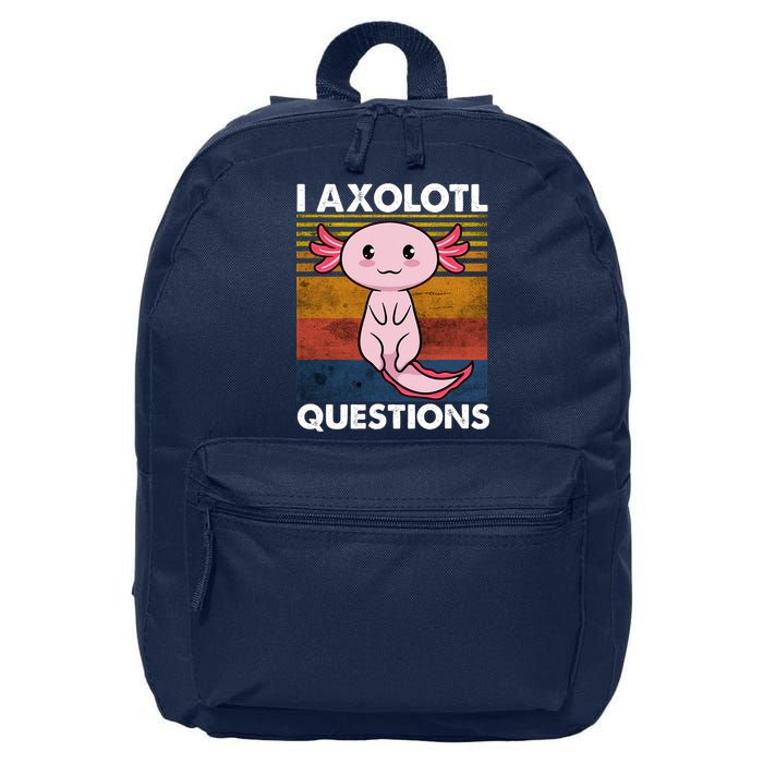 Cute Axolotl Lover Funny I Axolotl Questions 16 in Basic Backpack