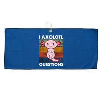 Cute Axolotl Lover Funny I Axolotl Questions Large Microfiber Waffle Golf Towel