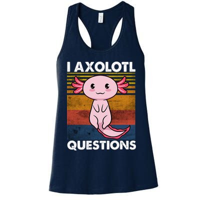 Cute Axolotl Lover Funny I Axolotl Questions Womens Tank Top