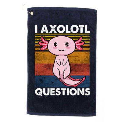 Cute Axolotl Lover Funny I Axolotl Questions Golf Towel