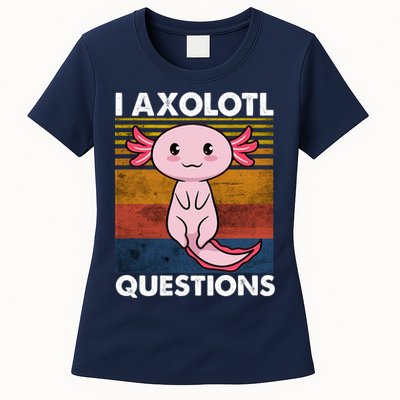 Cute Axolotl Lover Funny I Axolotl Questions Womens T-Shirt