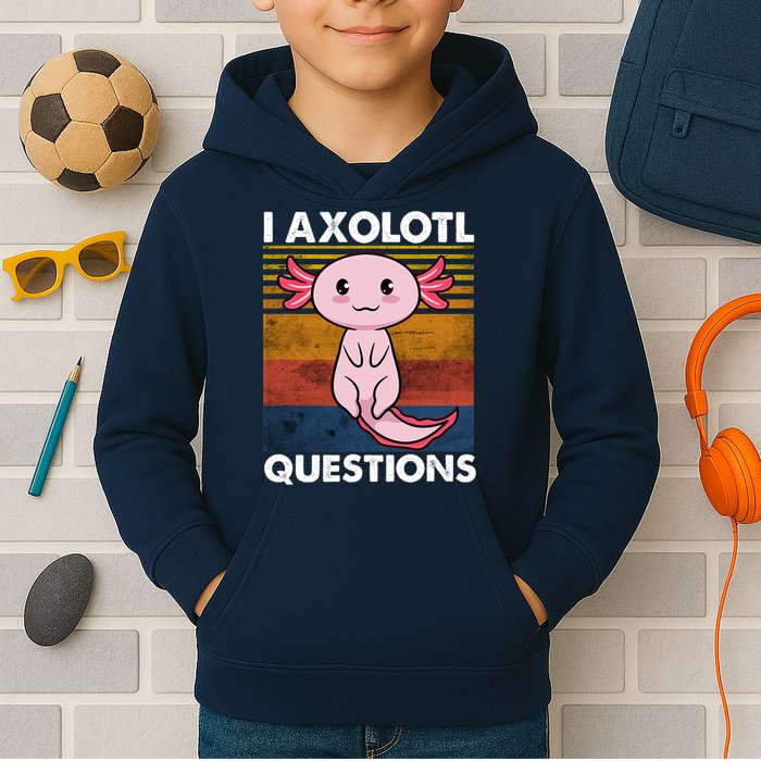 Cute Axolotl Lover Funny I Axolotl Questions Kids Hoodie