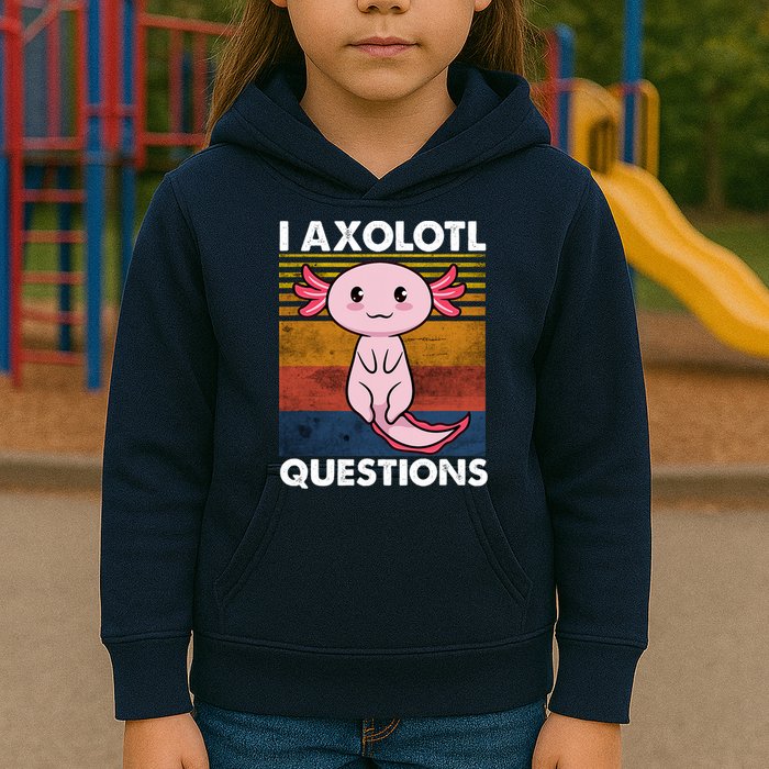Cute Axolotl Lover Funny I Axolotl Questions Kids Hoodie