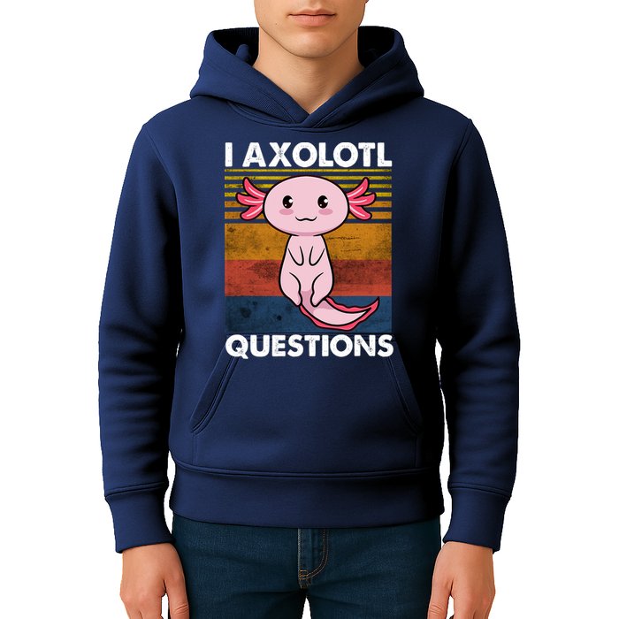 Cute Axolotl Lover Funny I Axolotl Questions Kids Hoodie