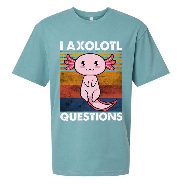 Cute Axolotl Lover Funny I Axolotl Questions Sueded Cloud Jersey T-Shirt