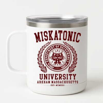 Cthulu And Lovecraft Miskatonic University 12 oz Stainless Steel Tumbler Cup