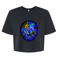 Colorful Angry Lion Bella+Canvas Jersey Crop Tee