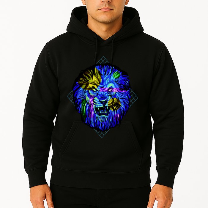 Colorful Angry Lion Hoodie