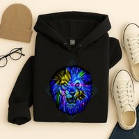 Colorful Angry Lion Hoodie