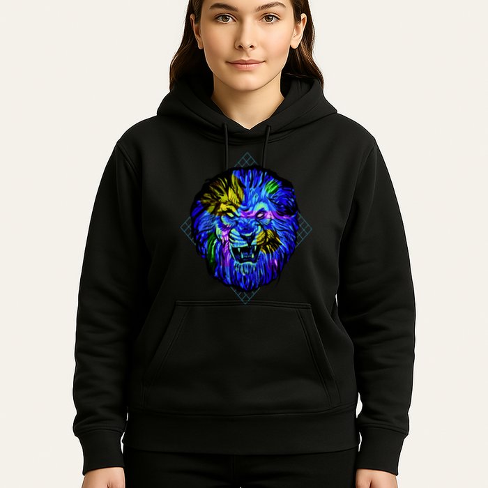 Colorful Angry Lion Hoodie