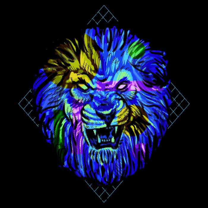 Colorful Angry Lion Hoodie