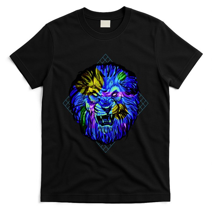 Colorful Angry Lion T-Shirt