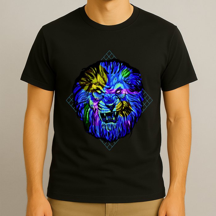 Colorful Angry Lion T-Shirt