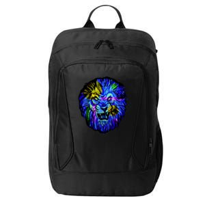 Colorful Angry Lion City Backpack