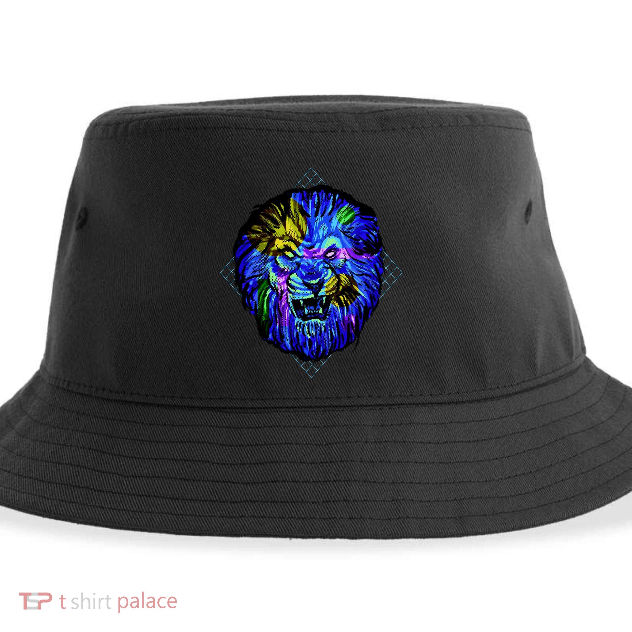 Colorful Angry Lion Sustainable Bucket Hat