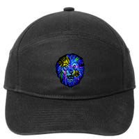 Colorful Angry Lion 7-Panel Snapback Hat