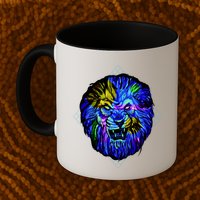 Colorful Angry Lion Mug
