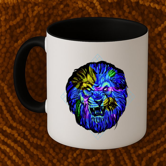 Colorful Angry Lion Mug