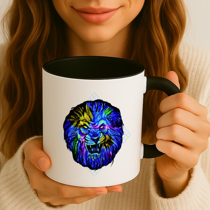 Colorful Angry Lion Mug