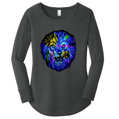 Colorful Angry Lion Women's Perfect Tri Tunic Long Sleeve Shirt